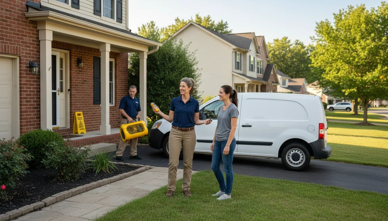 Residential water damage restoration in Avis, PA